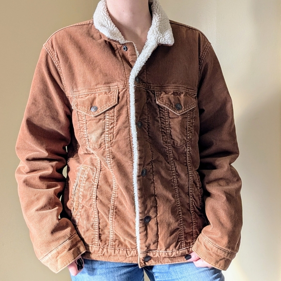 Gap Sherpa Lined Corduroy Jacket Large - Picture 4 of 6